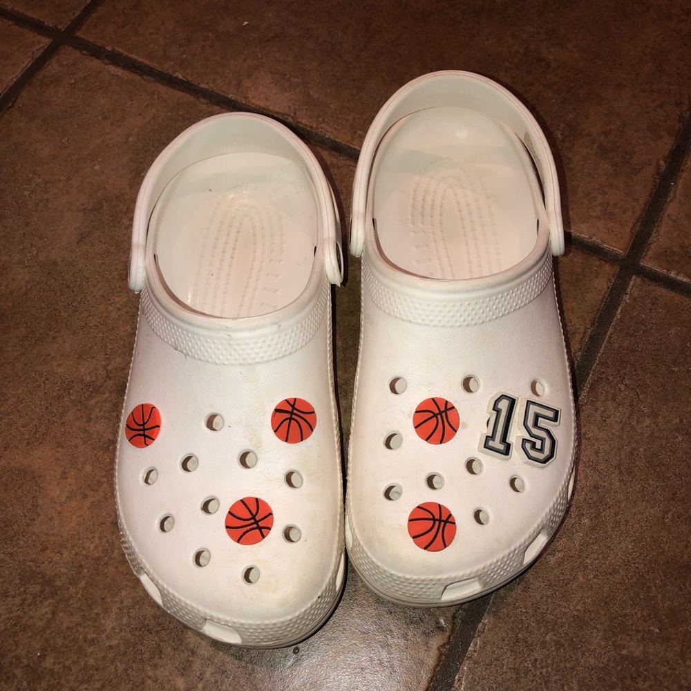 White Crocs Charms Included